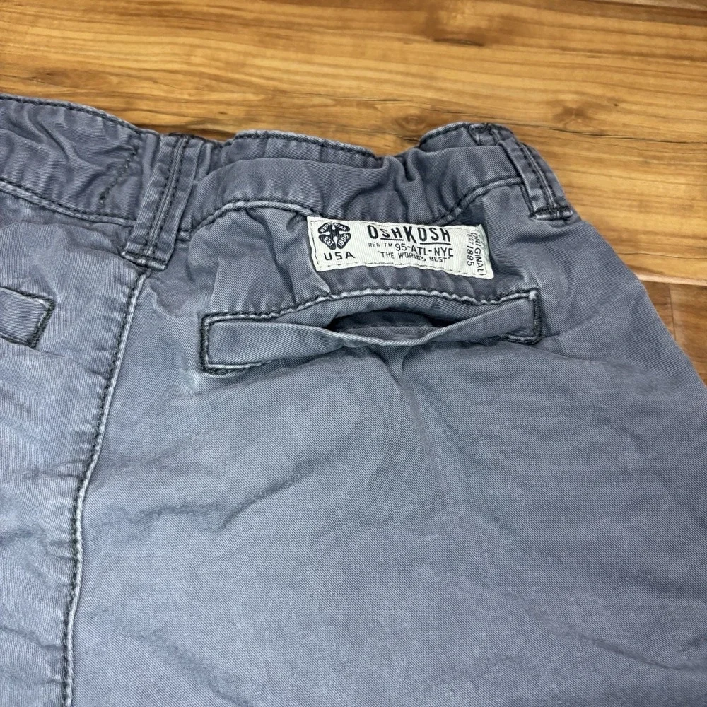 OshKosh B'gosh Sz‎ 6 Kids Boys Woven Chino Shorts Blue Casual School Style